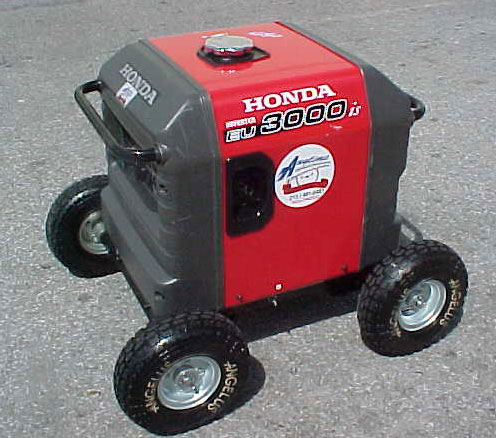 Anytime Rentals carries a large inventory of various capacity generators. We are stocked to handle all your power requirements for your next shooting location, party or special event. Pictured above is our Honda EU3000 Watt Generator.